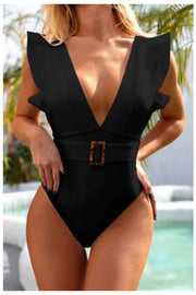 Vintage Belted One Piece Black - Gettin Shady