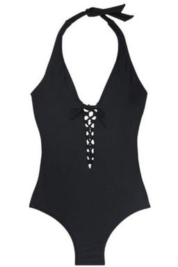 Black Tie-Up  One Piece - Gettin Shady