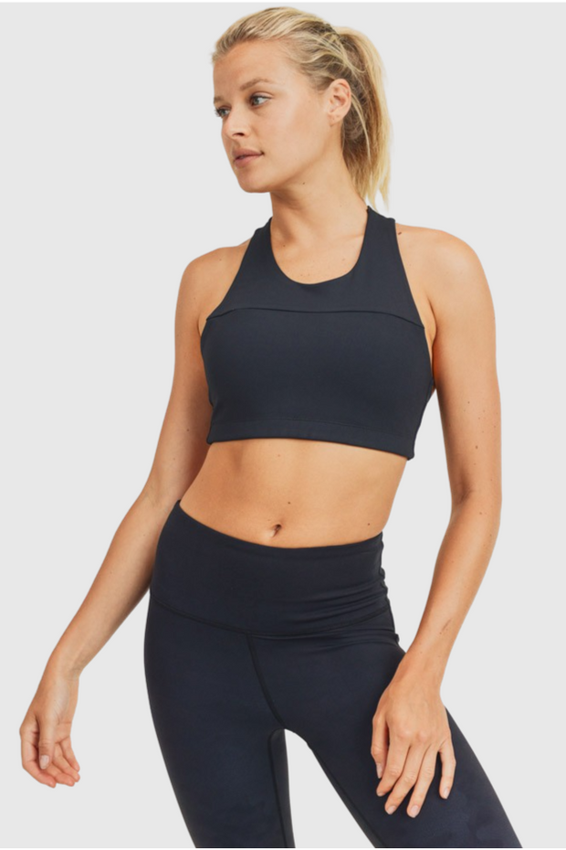 Split Back Overlay Sports Bra - Gettin Shady
