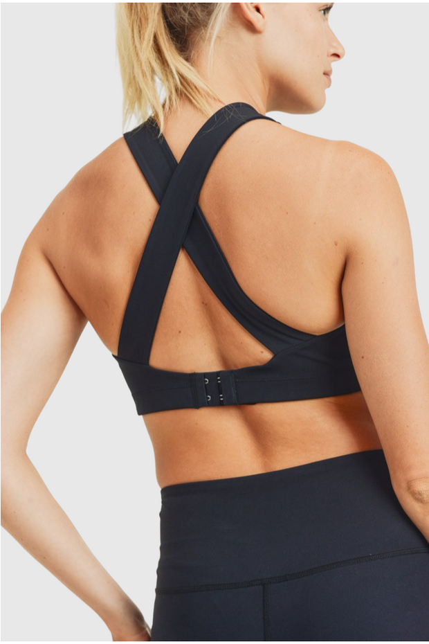 Split Back Overlay Sports Bra - Gettin Shady
