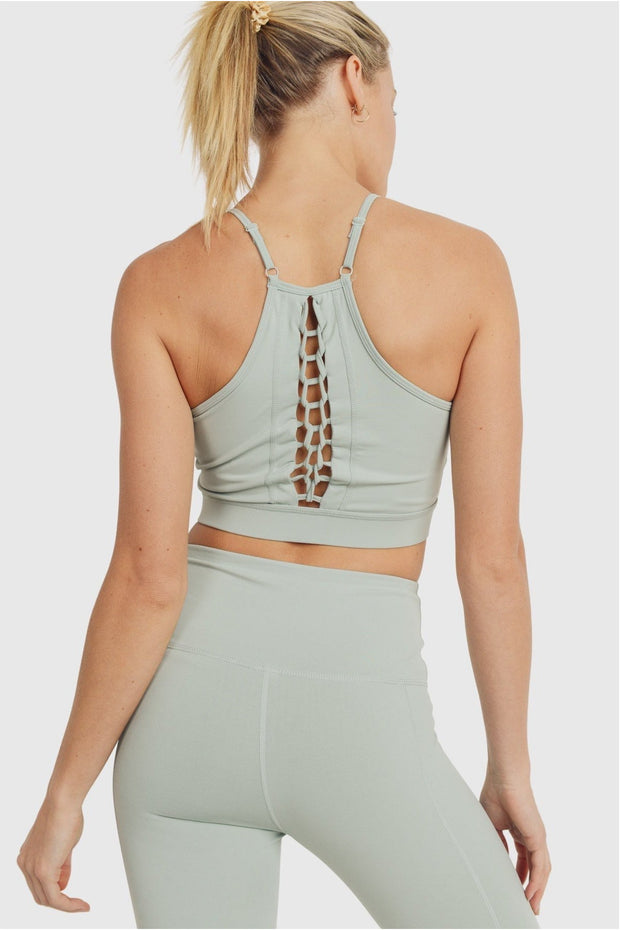 Mint Braided Back Sports Bra - Gettin Shady