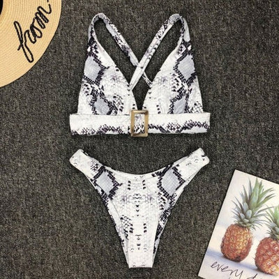 Snakeskin Two-Piece Bikini - Gettin Shady