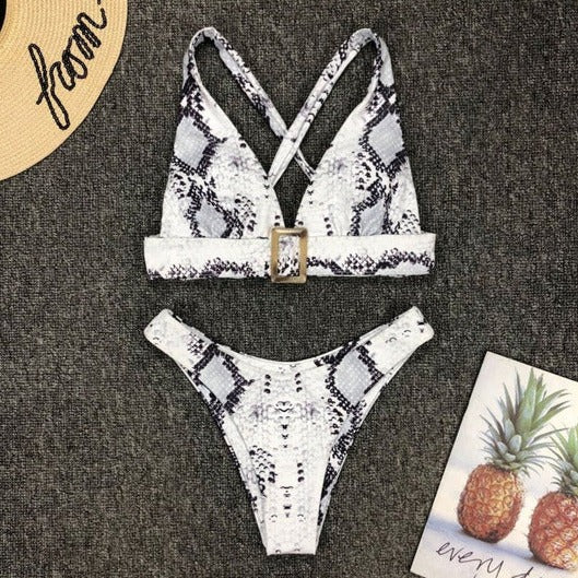 Snakeskin Two-Piece Bikini - Gettin Shady