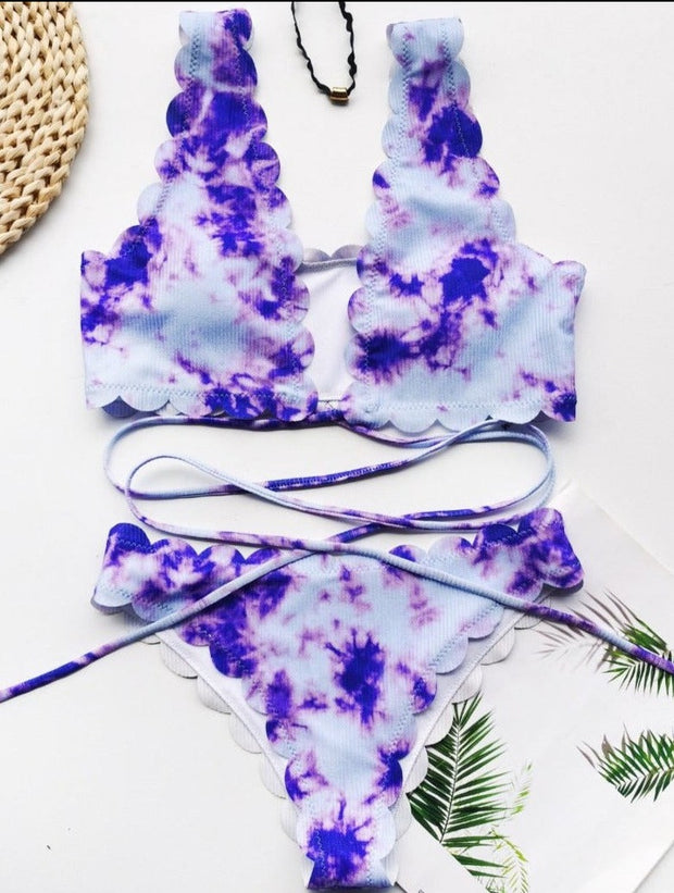 Tie Dye Strappy Two-Piece Bikini - Gettin Shady