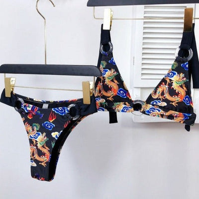 Dragon Print Two-Piece Bikini - Gettin Shady